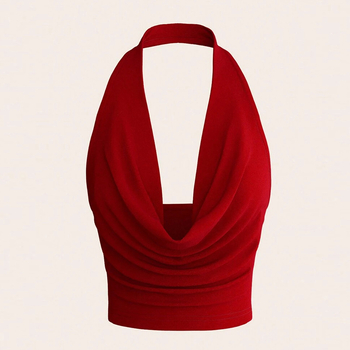 Тръбест потник, силует слим, супер къса дължина, едноцветен модел, полиестер със спандекс, висока еластичност