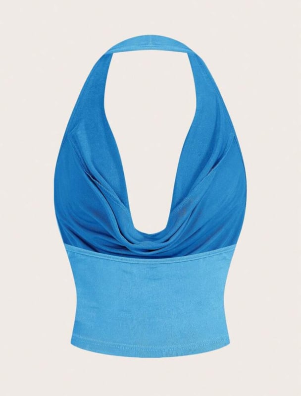 Тръбест потник, силует слим, супер къса дължина, едноцветен модел, полиестер със спандекс, висока еластичност