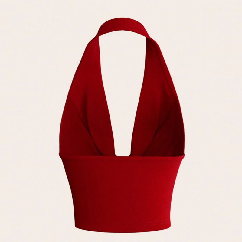 Тръбест потник, силует слим, супер къса дължина, едноцветен модел, полиестер със спандекс, висока еластичност