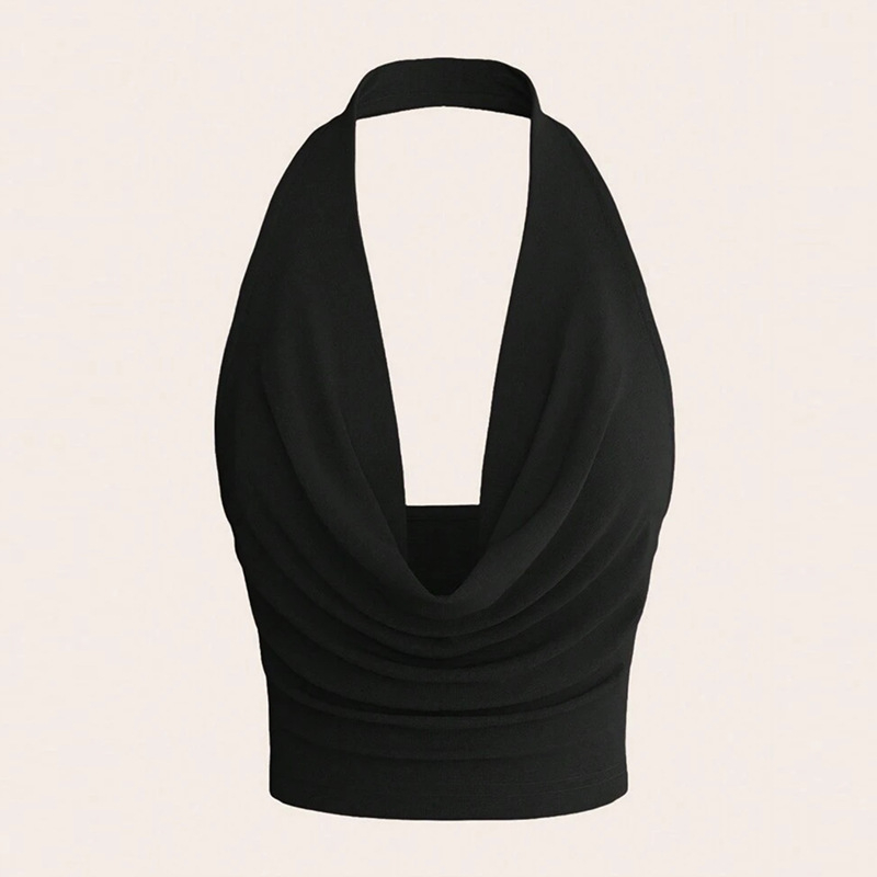 Тръбест потник, силует слим, супер къса дължина, едноцветен модел, полиестер със спандекс, висока еластичност