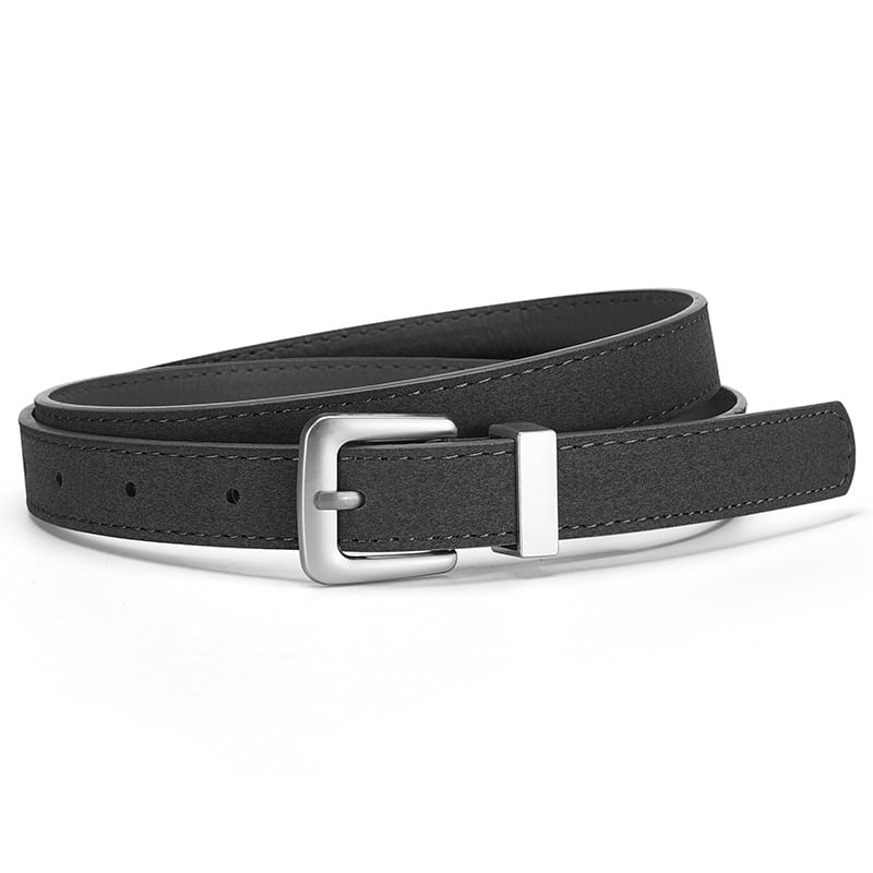 Γυναικεία ζώνη από PU δέρμα για τζίν, αγκράφα από κράμα, κούμπωμα με πιν, λεπτό πλάτος (<2 εκ), μάρκα Noah