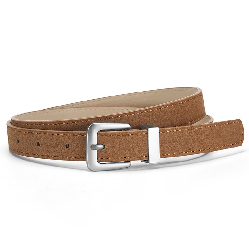 Γυναικεία ζώνη από PU δέρμα για τζίν, αγκράφα από κράμα, κούμπωμα με πιν, λεπτό πλάτος (<2 εκ), μάρκα Noah