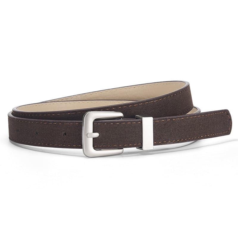 Γυναικεία ζώνη από PU δέρμα για τζίν, αγκράφα από κράμα, κούμπωμα με πιν, λεπτό πλάτος (<2 εκ), μάρκα Noah