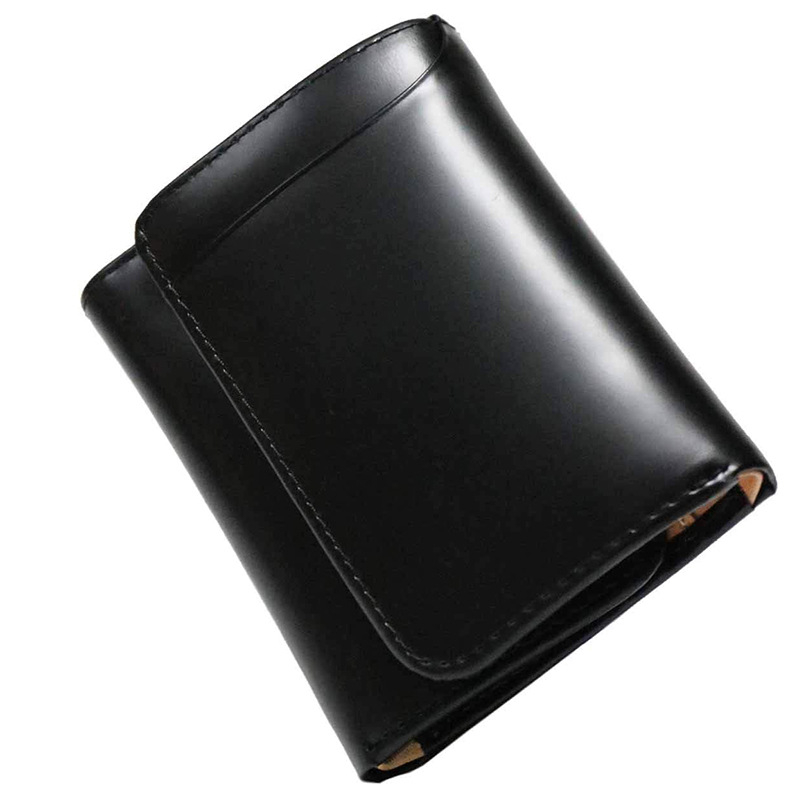 Ανδρικό πορτοφόλι από γνήσιο δέρμα, τρίπτυχο δίπλωμα με κούμπωμα, θήκες για κάρτες και κέρματα, αστικός μινιμαλισμός