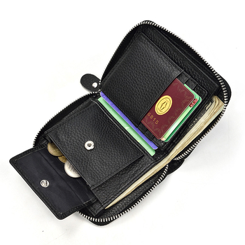 Muški novčanik od prave kože, bi-fold s RFID zaštitom i zatvaračem (Model 1037)