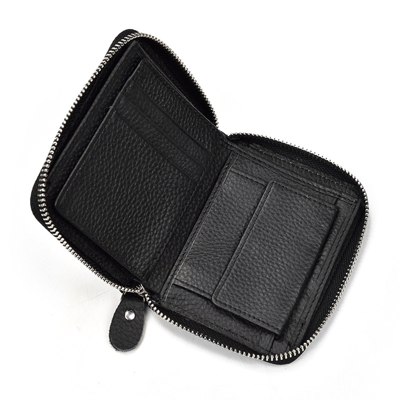 Muški novčanik od prave kože, bi-fold s RFID zaštitom i zatvaračem (Model 1037)