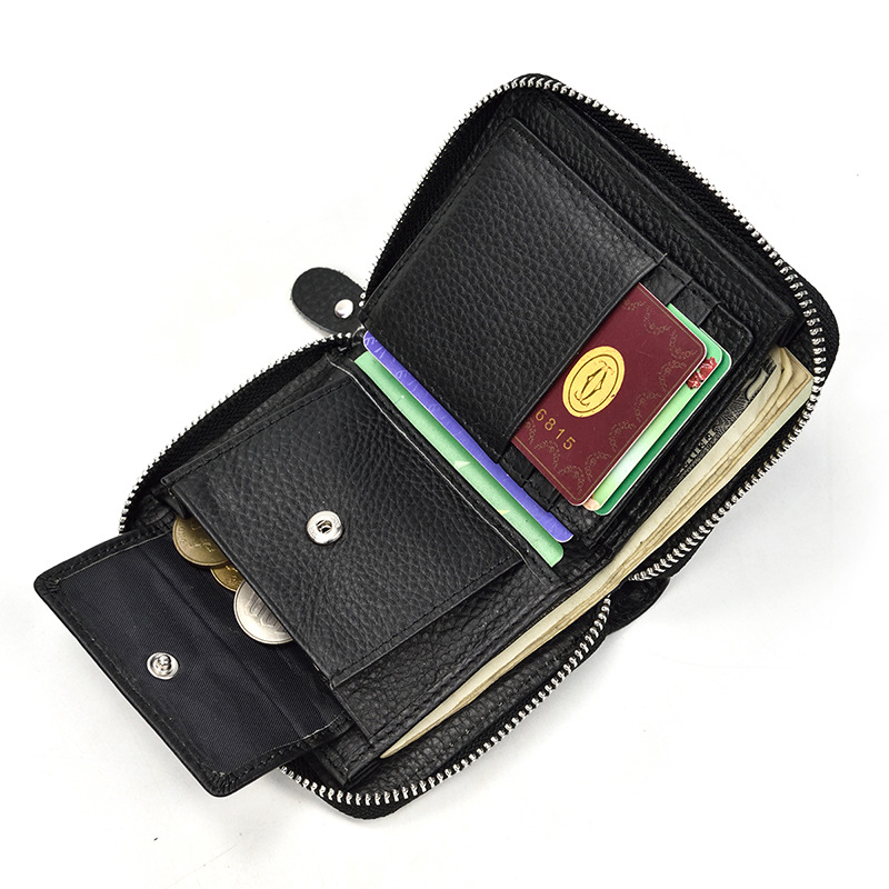 Muški novčanik od prave kože, bi-fold s RFID zaštitom i zatvaračem (Model 1037)