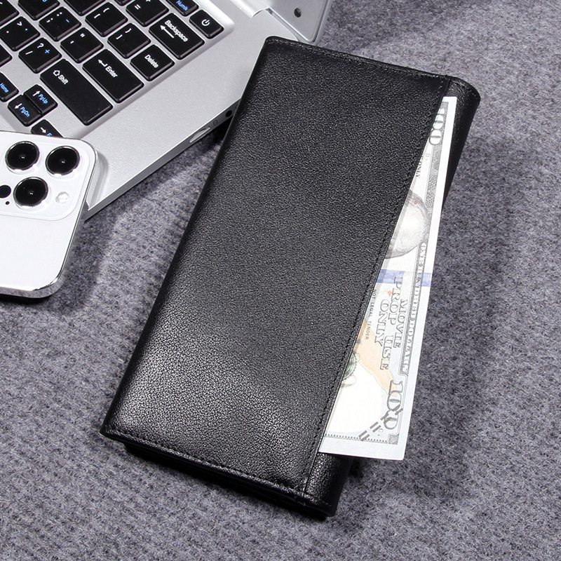 Ανδρικό μακρύ πορτοφόλι από γνήσιο δέρμα κορυφαίας ποιότητας, με αντι-κλοπή, αδιάβροχο, ultra-light – στιλ επιχειρηματικής μετακίνησης