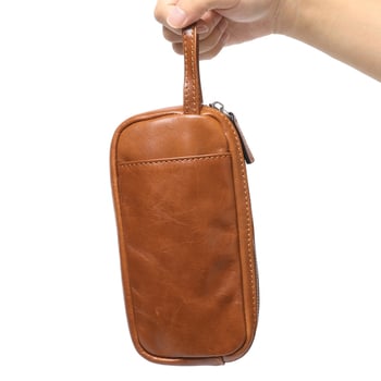 Muški kožni clutch u retro stilu, koža prvog sloja teleće, velik kapacitet, dugi novčanik, platnena podstava