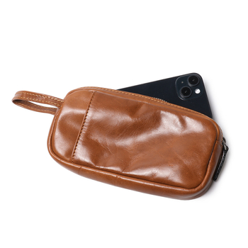 Muški kožni clutch u retro stilu, koža prvog sloja teleće, velik kapacitet, dugi novčanik, platnena podstava