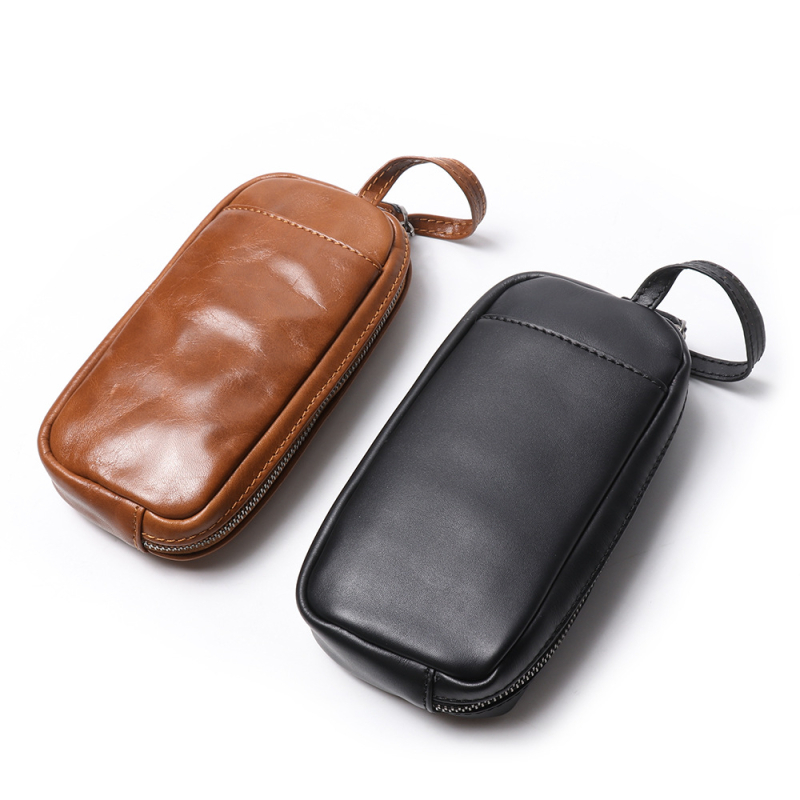 Muški kožni clutch u retro stilu, koža prvog sloja teleće, velik kapacitet, dugi novčanik, platnena podstava