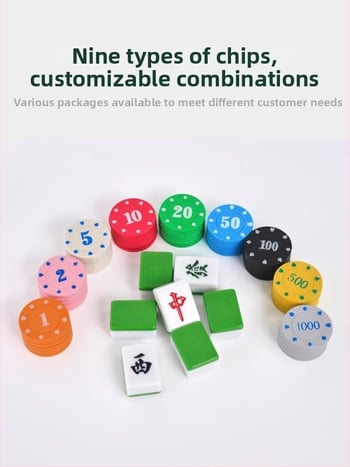 Chip pentru Mahjong și sălile de jocuri - Chipuri Texas Hold'em poker, plastic PS, brand Bairuo, cod 222, origine Ningbo, Zhejiang