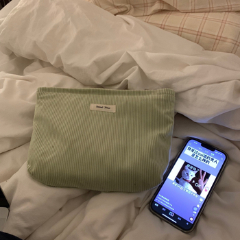 Geantă de makeup, clutch portabil, cu corduroy căptușeală, pentru femei, brand Unique, utilizare zilnică