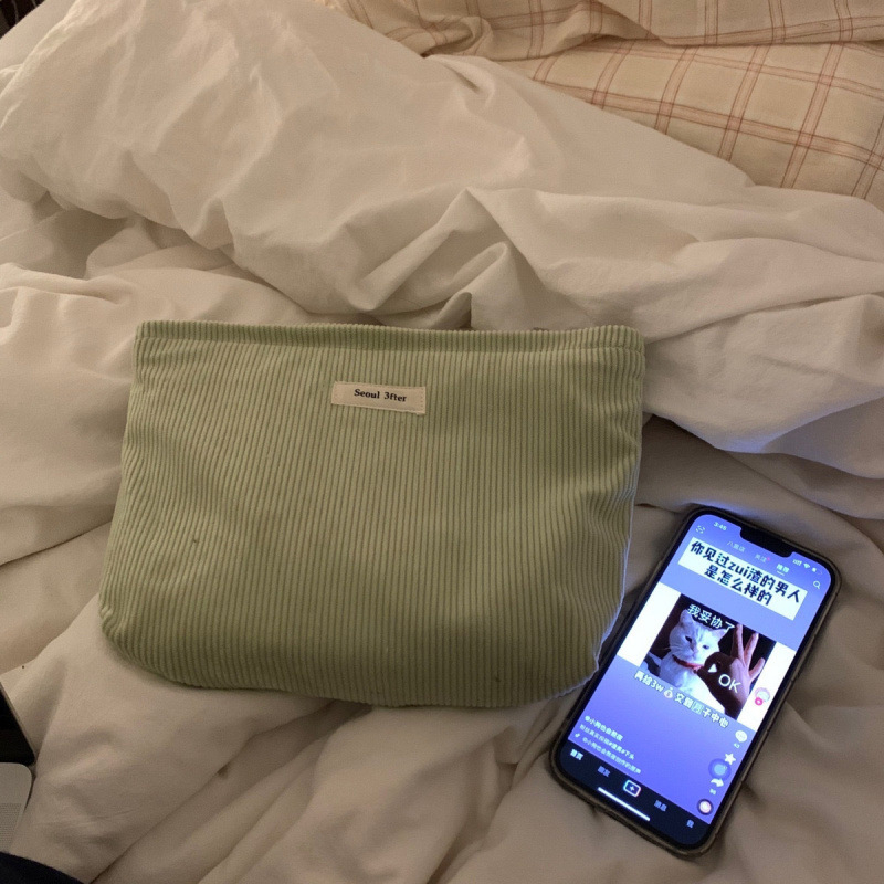 Geantă de makeup, clutch portabil, cu corduroy căptușeală, pentru femei, brand Unique, utilizare zilnică