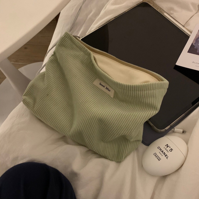 Geantă de makeup, clutch portabil, cu corduroy căptușeală, pentru femei, brand Unique, utilizare zilnică