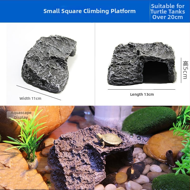 Platforma na slnenie želvy s plávajúcim ostrovom – živica, dekoratívny kameň pre akvárium, suchá krajina, zlepšenie priestorového vnímania