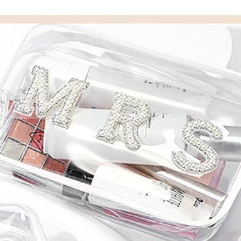 Geantă transparentă pentru cosmetice din PVC, cu model litere, pentru depozitare casnică, gender neutru, primăvara 2024