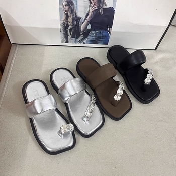 Sandale pentru fete, stil coreean, partea superioară din piele sintetică, talpă din cauciuc, pentru copii 4–16 ani