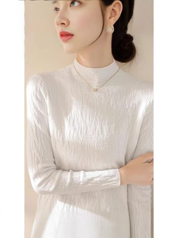 Pulover din viscoză pentru femei, guler rotund, mâneci lungi, toamna 2024, conținut 80–90% viscoză, stil de navetă zilnică