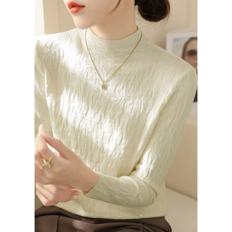 Pulover din viscoză pentru femei, guler rotund, mâneci lungi, toamna 2024, conținut 80–90% viscoză, stil de navetă zilnică