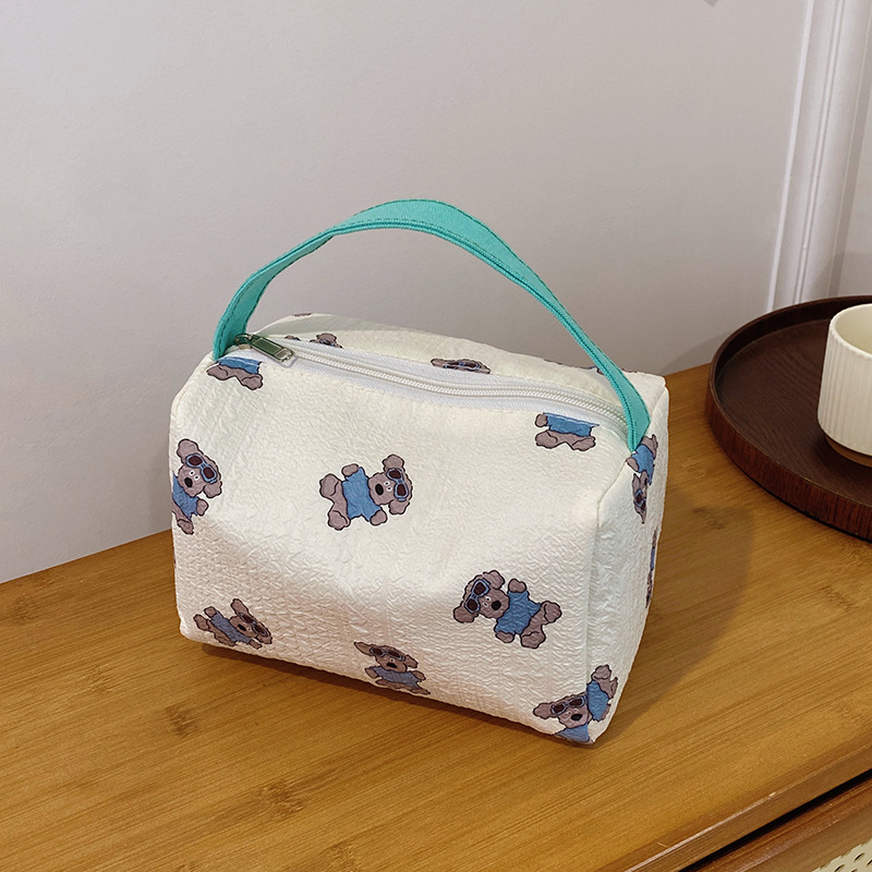 Kozmetikai neszesszer kölyökkutyás mintával, koreai stílus, ultra-light anyag, textil bélés, mindennapi használatra