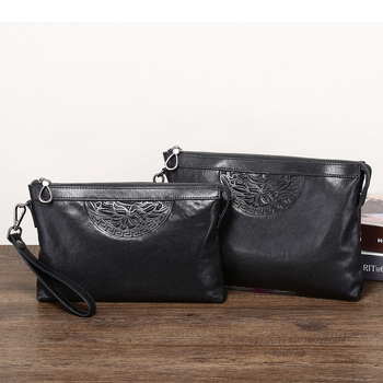 Muška clutch torba, stil putovanja u slobodno vrijeme, od prave kože, ultra lagana, podstava od prave kože