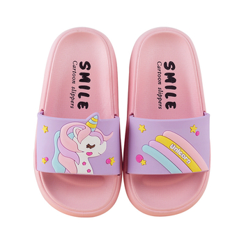 Flip-flops copii Unicorn – model desen animat, PVC partea superioară și talpa PVC, antiderapante, vară, vârsta 13-16 ani