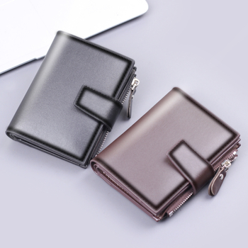 Portofel vertical pentru bărbați | PU, 3 pliuri, design Short Wallet, ultraușor, stil urban minimalist | Jolizeon