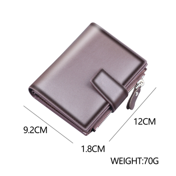 Portofel vertical pentru bărbați | PU, 3 pliuri, design Short Wallet, ultraușor, stil urban minimalist | Jolizeon