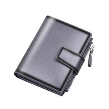 Portofel vertical pentru bărbați | PU, 3 pliuri, design Short Wallet, ultraușor, stil urban minimalist | Jolizeon