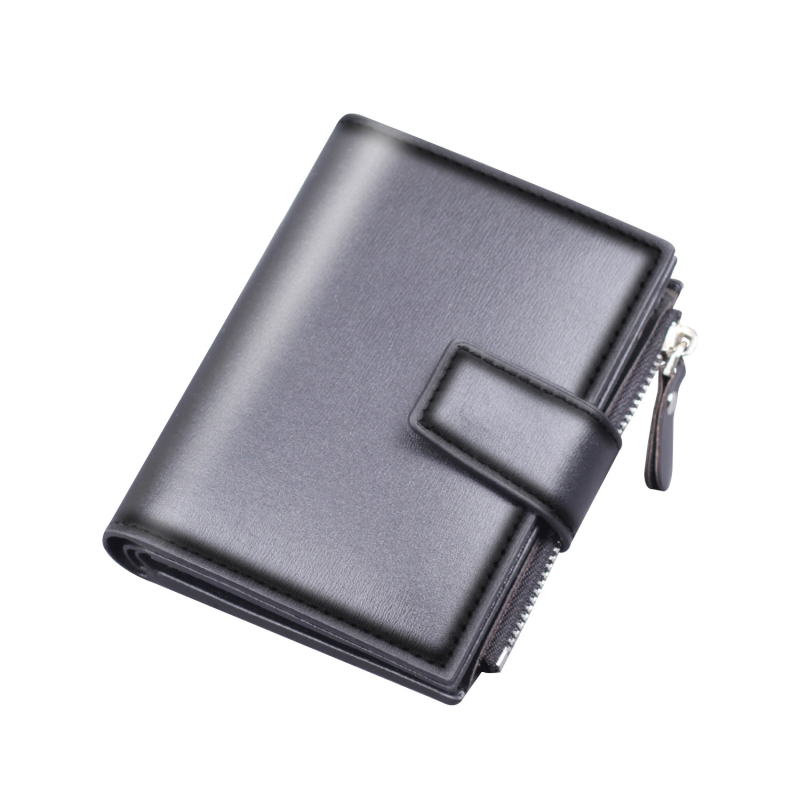 Portofel vertical pentru bărbați | PU, 3 pliuri, design Short Wallet, ultraușor, stil urban minimalist | Jolizeon