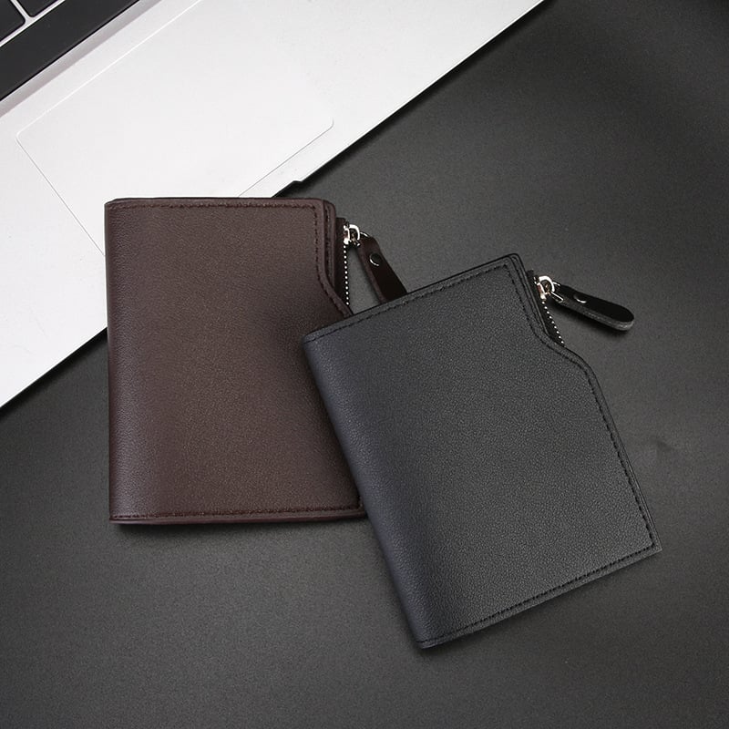 Portofel mic pentru bărbați cu mai multe buzunare pentru carduri – PU piele, ultra-ușor, căptușeală poliester, primăvara 2025