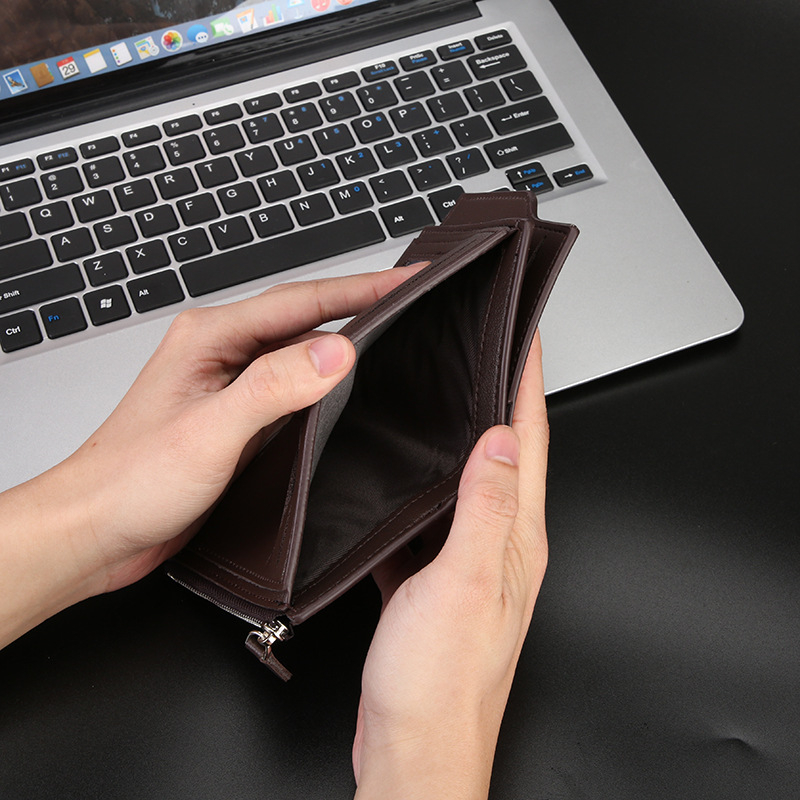 Portofel mic pentru bărbați cu mai multe buzunare pentru carduri – PU piele, ultra-ușor, căptușeală poliester, primăvara 2025