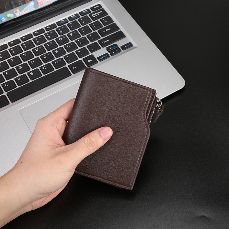 Portofel mic pentru bărbați cu mai multe buzunare pentru carduri – PU piele, ultra-ușor, căptușeală poliester, primăvara 2025