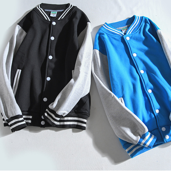 Pamutból készült fleece-béléssel ellátott baseball felső, laza szabású, álló gallér, egyenes elülső gombos rész