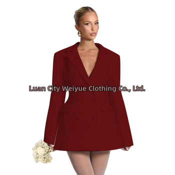 Női karcsú szabású blézer V-nyakkal, egygombos zárás, poliészter, hosszú ujjú