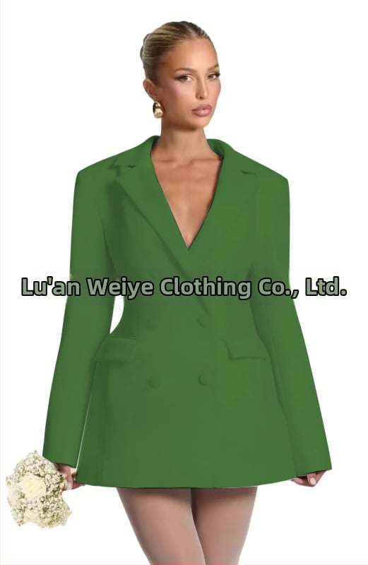 Női karcsú szabású blézer V-nyakkal, egygombos zárás, poliészter, hosszú ujjú