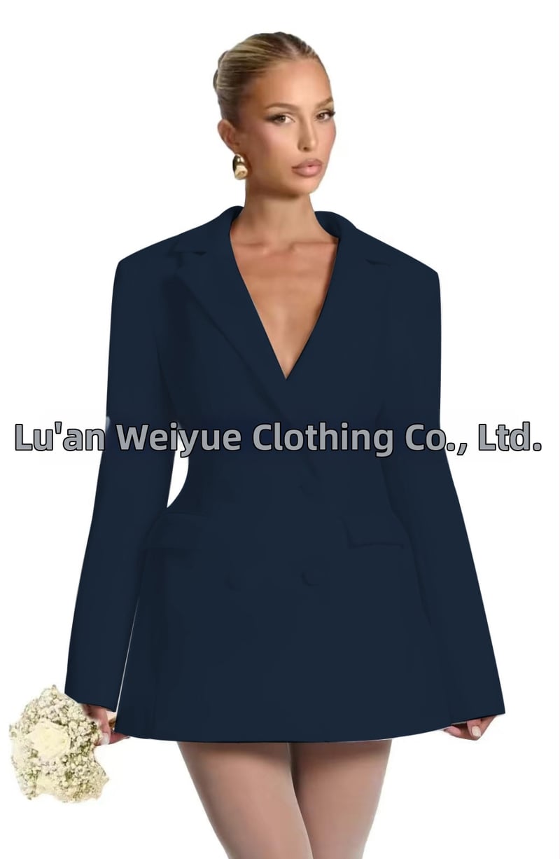 Női karcsú szabású blézer V-nyakkal, egygombos zárás, poliészter, hosszú ujjú