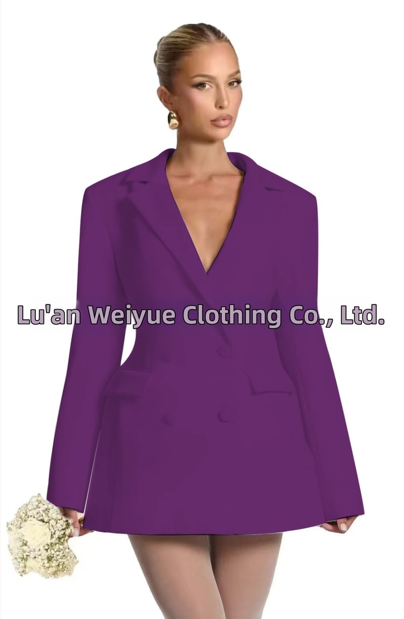 Női karcsú szabású blézer V-nyakkal, egygombos zárás, poliészter, hosszú ujjú