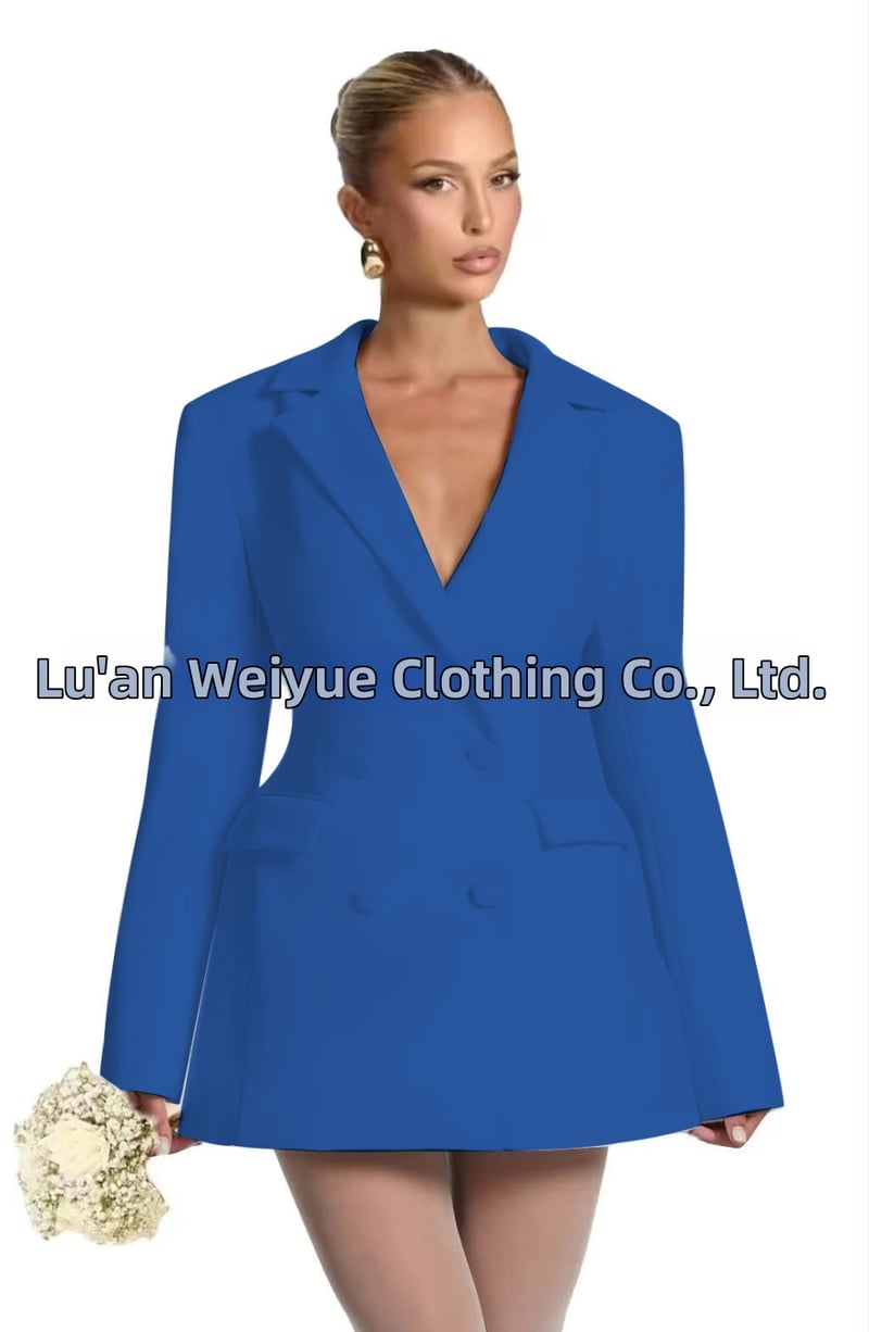 Női karcsú szabású blézer V-nyakkal, egygombos zárás, poliészter, hosszú ujjú