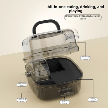 Κλουβί χάμστερ Yue Xiaomeng, πλαστικό, φορητό διαφανές σπίτι, διπλής χρήσης πολυτελής βίλα