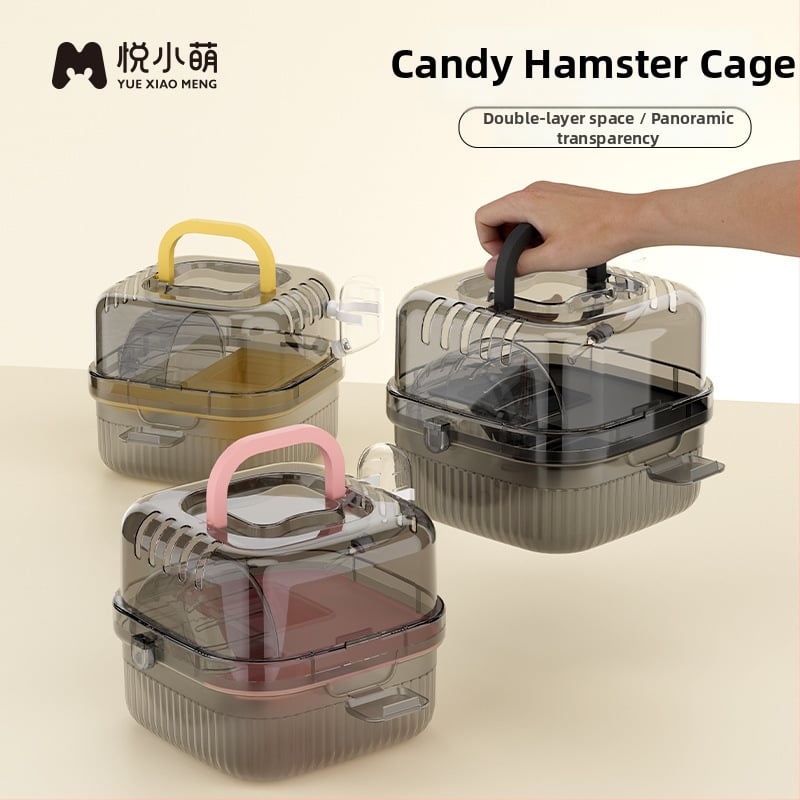 Κλουβί χάμστερ Yue Xiaomeng, πλαστικό, φορητό διαφανές σπίτι, διπλής χρήσης πολυτελής βίλα