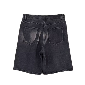 Ανδρικά τζιν σορτς, άνετης γραμμής, μήκος γόνατος, μεσαία μέση, φερμουάρ, ύφασμα 75% πολυεστέρα