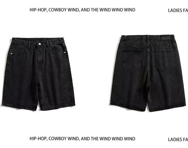 Ανδρικά τζιν σορτς, άνετης γραμμής, μήκος γόνατος, μεσαία μέση, φερμουάρ, ύφασμα 75% πολυεστέρα