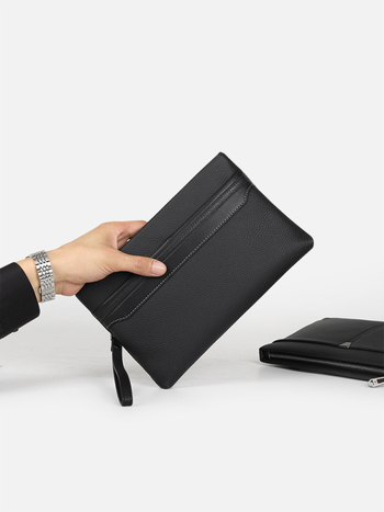 Muški kožni envelope clutch RuiBLI | Prava koža; Jednobojni uzorak; Podstava: poliester; Smanjenje opterećenja