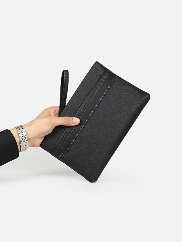 Muški kožni envelope clutch RuiBLI | Prava koža; Jednobojni uzorak; Podstava: poliester; Smanjenje opterećenja