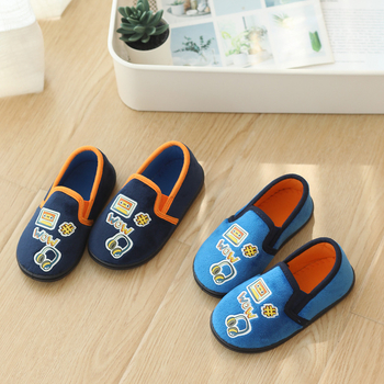 Papuci de interior pentru copii, stil desen animat, material din bumbac, unisex, pentru 4–6 ani, potrivite pentru iarnă, primăvară și toamnă