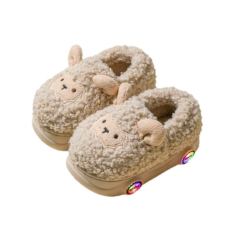 Papuci de interior pentru copii, model desen animat, talpă PVC groasă, toamnă-iarnă, 4–6 ani