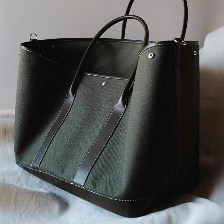 Geantă Tote din pânză pentru femei, capacitate mare, căptușeală PU, închidere magnetică, buzunar interior cu fermoar