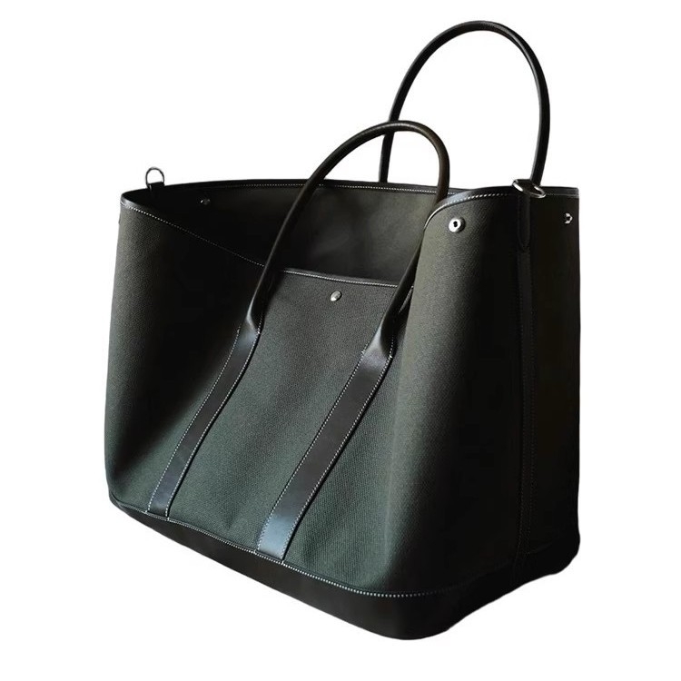 Geantă Tote din pânză pentru femei, capacitate mare, căptușeală PU, închidere magnetică, buzunar interior cu fermoar